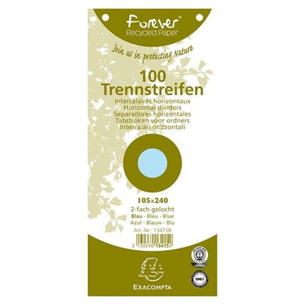 Exacompta 105x240mm 100db/cs kék elválasztócsík