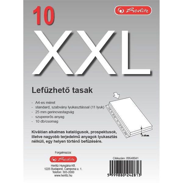 Herlitz 25mm-es 10db/cs XXL lefűzhető genotherm