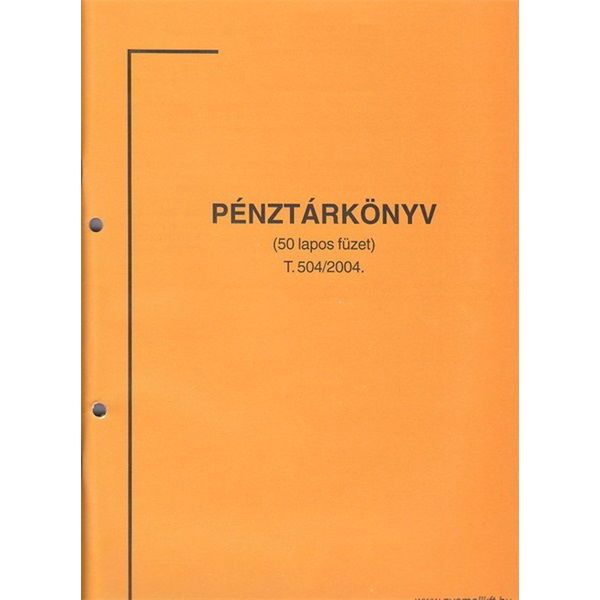 A.SZNY.504 A4 álló 50lapos &quot;Pénztárkönyv&quot; nyomtatvány
