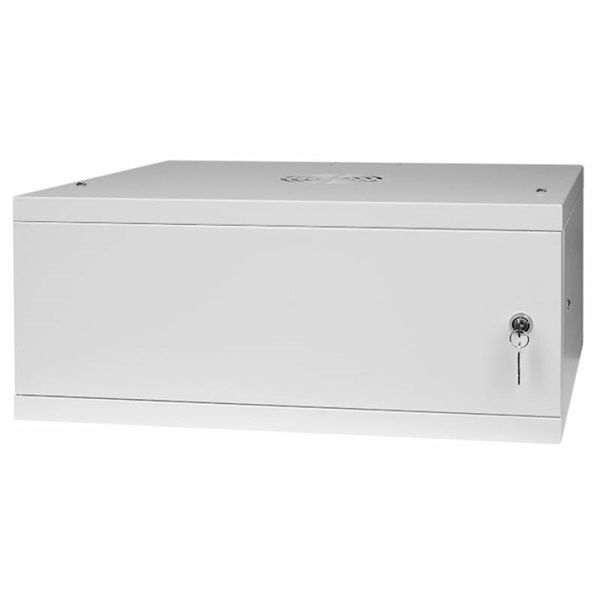 Stalflex RC19-4U-450MG 19&quot; 4U 450 mm mély lapraszerelt szürke fém ajtós fali rack szekrény