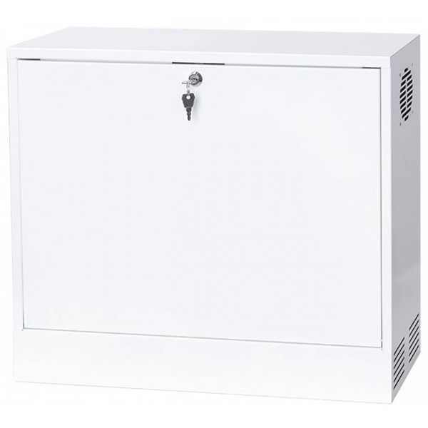 Stalflex CR19-3U-180-W 19&quot; 3U 180mm mély fehér fém ajtós fali rack szekrény