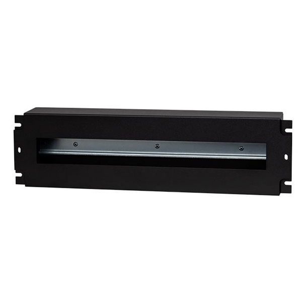 Stalflex VDP19-3U-B 19&quot; 3U DIN sínes fedeles fekete kismegszakító tartó