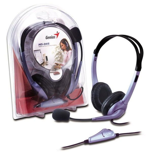 GENIUS Headphone HS-04S Fülhallgató+mikrofon Single-jack