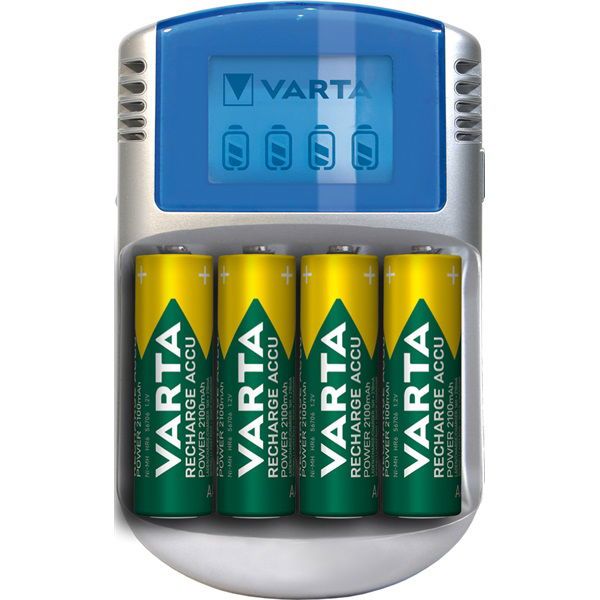 Varta akkutöltő LCD akku töltő + AA 2600 mAh 4db akkuval + 12 + USB