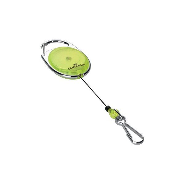 Névjegykártyatartó kihúzható karabineres, Durable with Snap Hook sárga