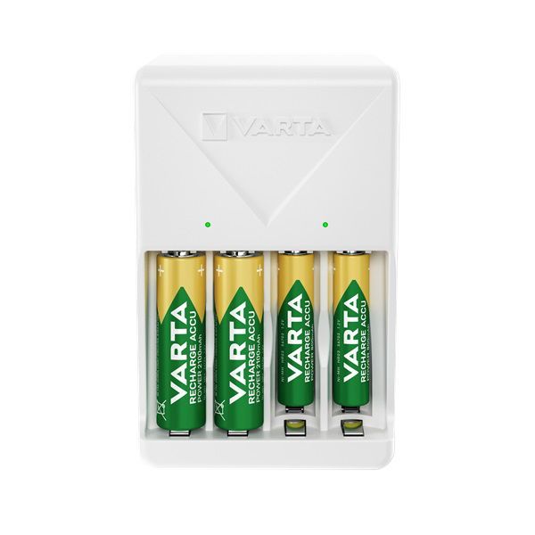 Elemtöltő, akku Plug töltő + 4 db AA 2100 mAH Varta 