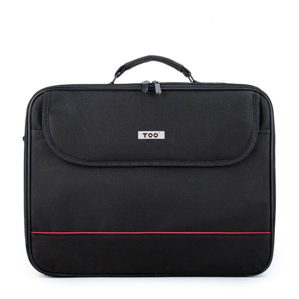 TOO 15,6&quot; fekete notebook táska piros dekor csíkkal