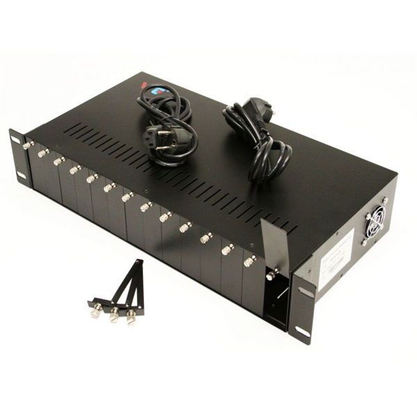 WINTOP 19&quot; 2U 100/1000M 14port Optikai konverterház
