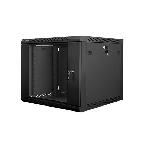 Lanberg 19&quot; fali rack szekrény 9U/600X600 lapraszerelt, fekete V2