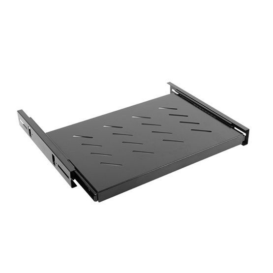 Lanberg 19&quot; kihúzható polc/tálca 1U/465X347mm, maximum terhelhetőség 60kg, fekete