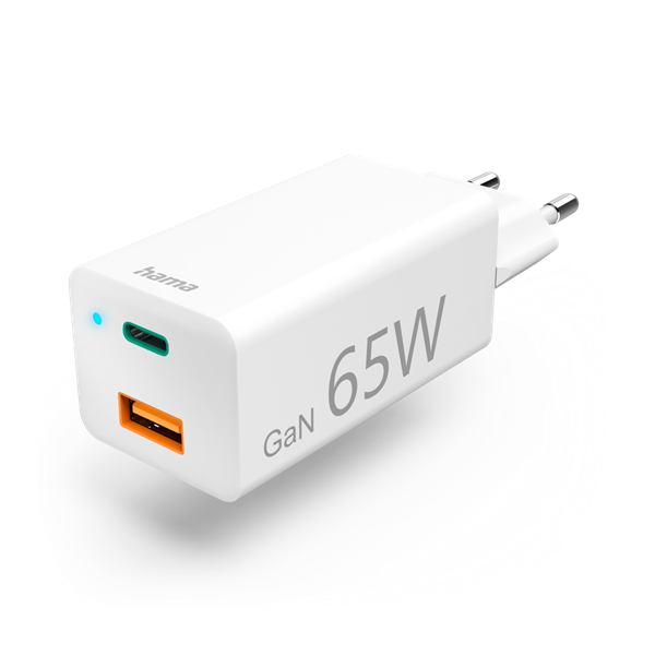 Hama GaN 65W USB-C &amp; USB Power Delivery Qualcomm 3.0 White