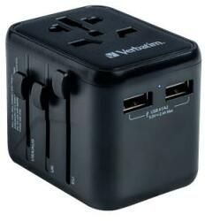 VERBATIM &quot;UTA-01&quot; Utazó adapter, univerzális, 2xUSB