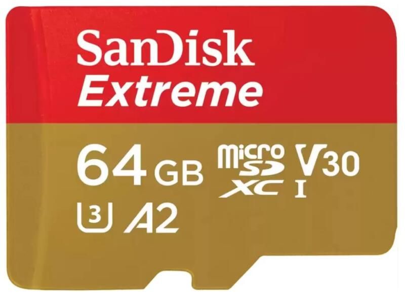 Sandisk 64GB microSDXC Extreme UHS-I A2 C10 V30 + adapterrel Memóriakártya