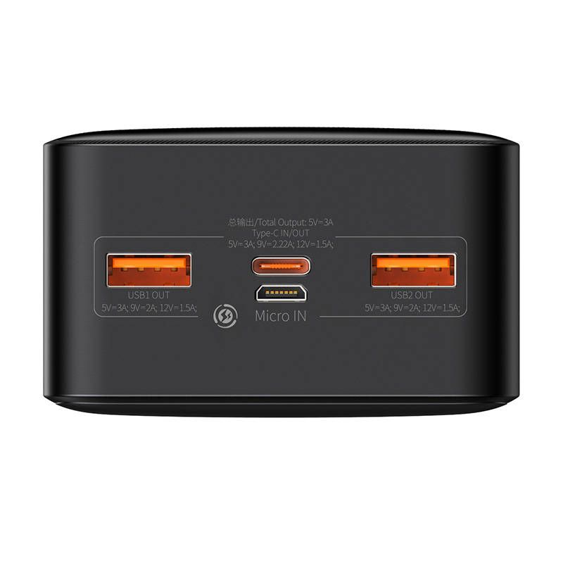 Baseus Bipow PPBD050401 30.000mAh 20W kijelzős Powerbank fekete