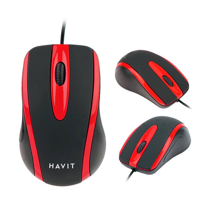HAVIT MS753 PC USB egér fekete/piros