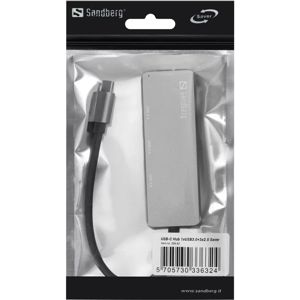 Sandberg 336-32 4port HUB USB-C 1xUSB3.0+3x2.0