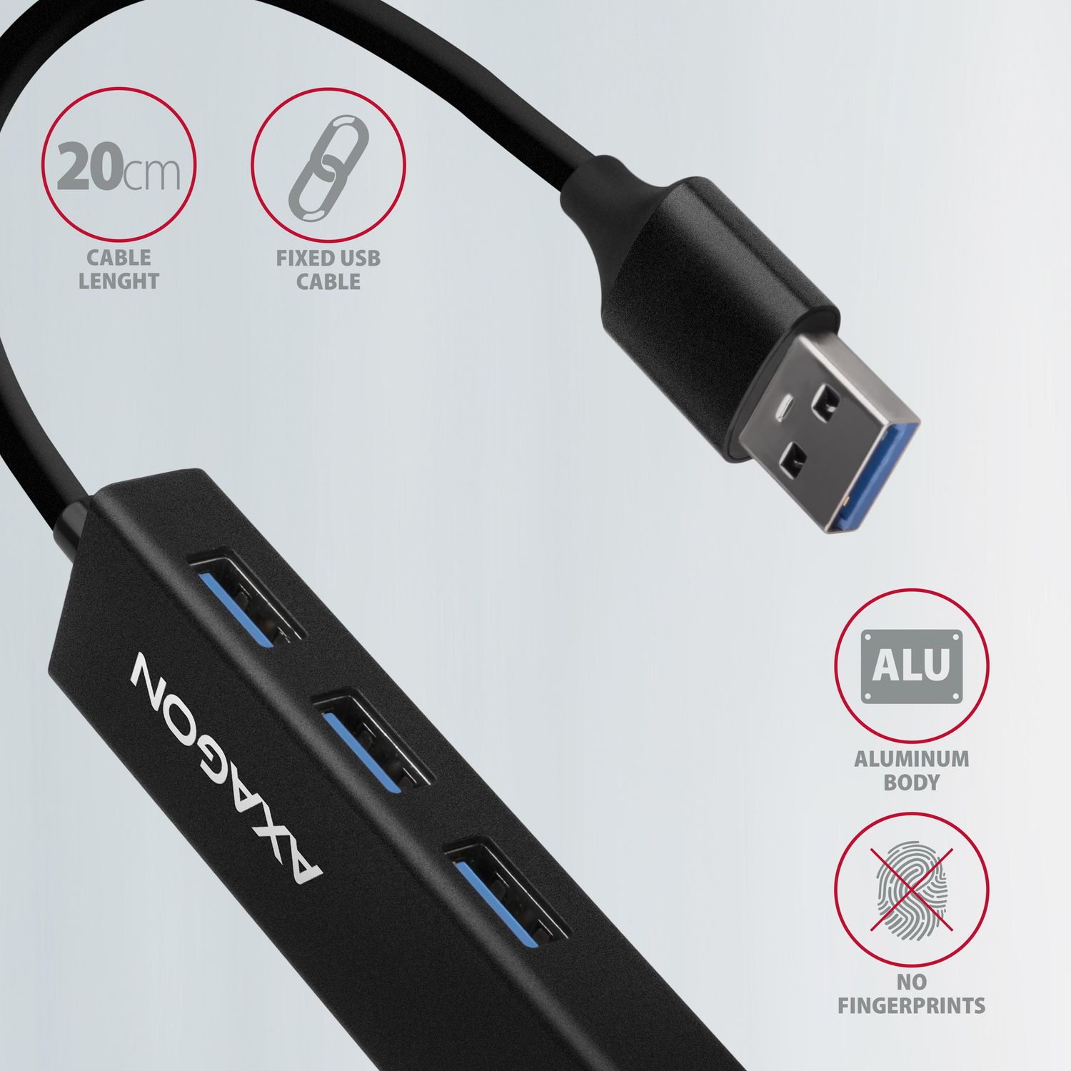 Axagon HMA-GL3A 3port USB3.2 HUB + RJ45 Gigabit LAN