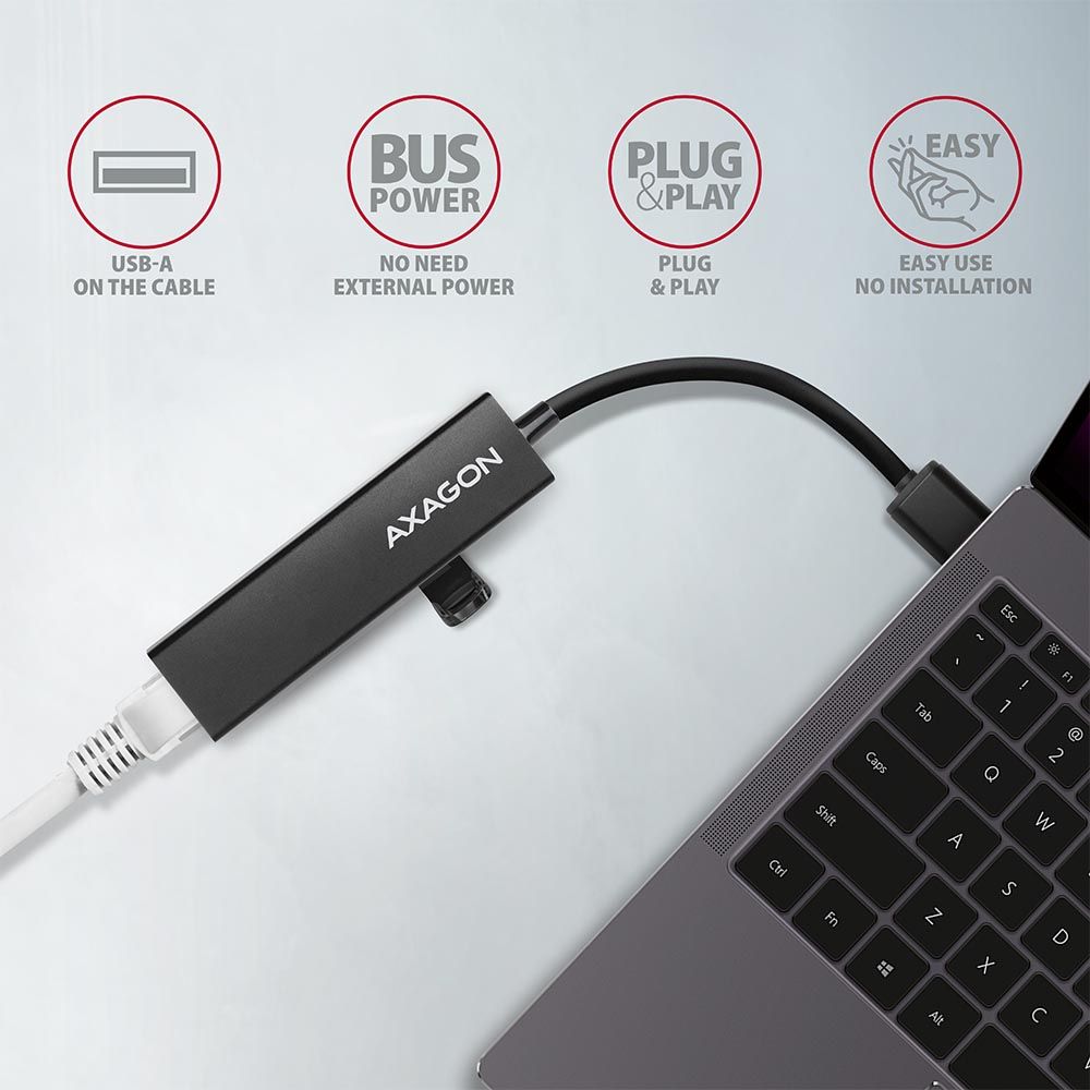 Axagon HMA-GL3A 3port USB3.2 HUB + RJ45 Gigabit LAN