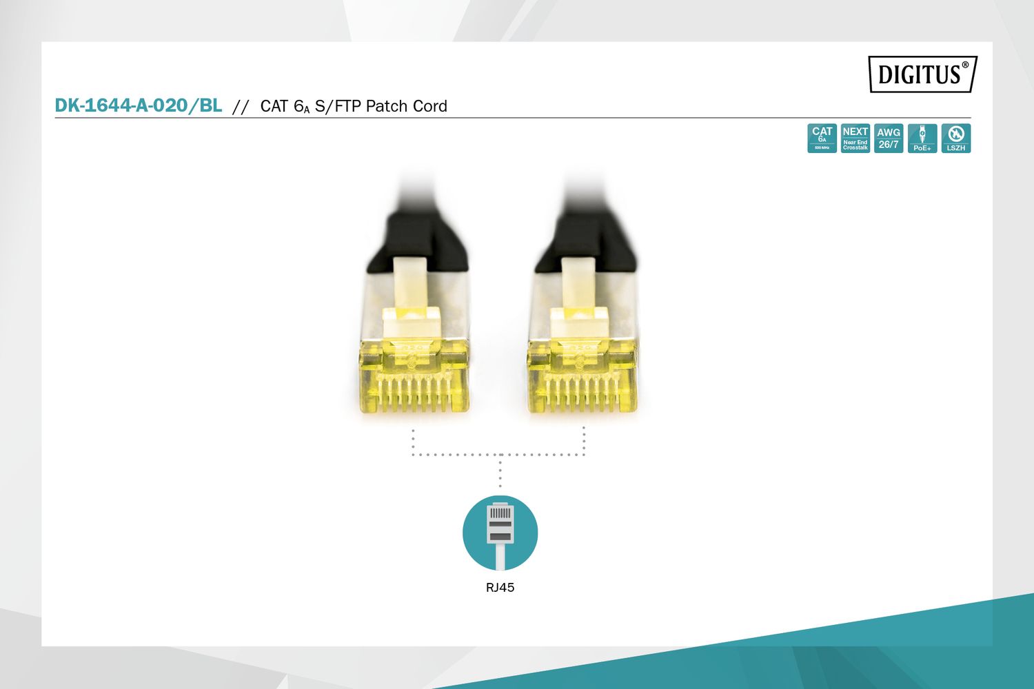Digitus DK-1644-A-020 Patch CAT6A S-FTP 2m Kábel