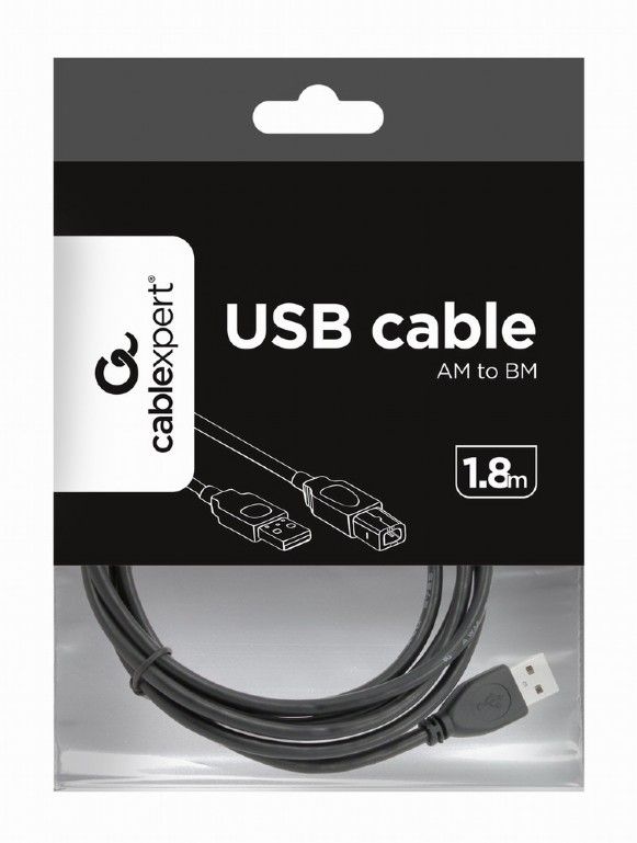 Gembird CCP-USB2-AMBM-6 USB2.0 A-B 1,8m kábel fekete