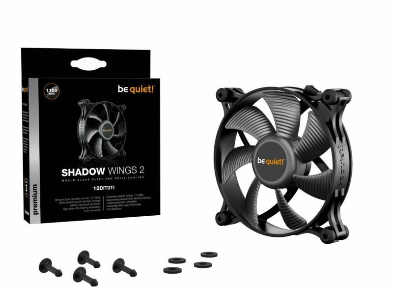 Be Quiet! 120mm SHADOW WINGS 2 PWM 1100rpm/15,9dB/fekete Ventilátor