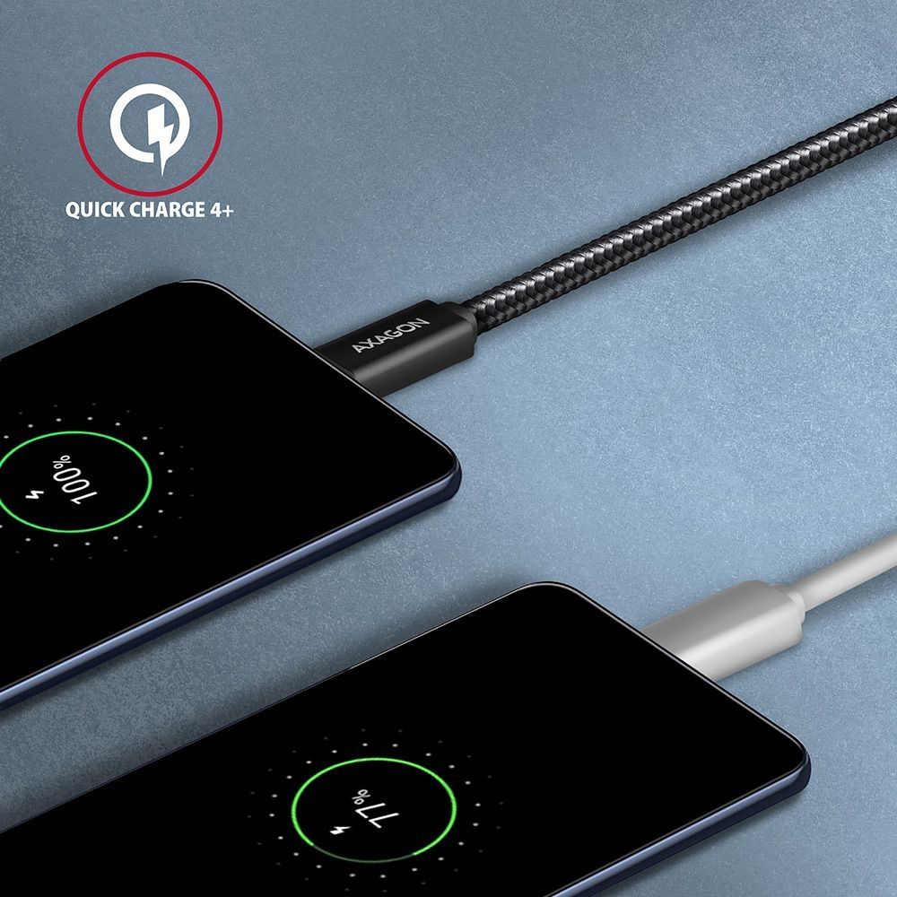 AXAGON BUCM32-CM05AB USB-C/USB-C 0,5m kábel USB3.2 Gen2x2 (20Gbps/5A/100W/4K60Hz)