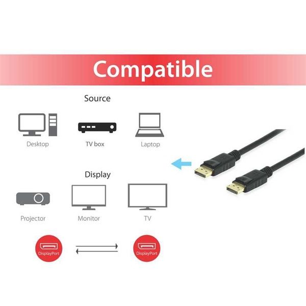 Equip 119252 Displayport 1.4 8K/60Hz 2m kábel