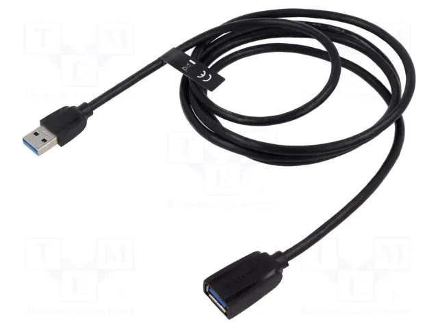 Vention USB 3.0, (hosszabbító, fekete), 1m, kábel