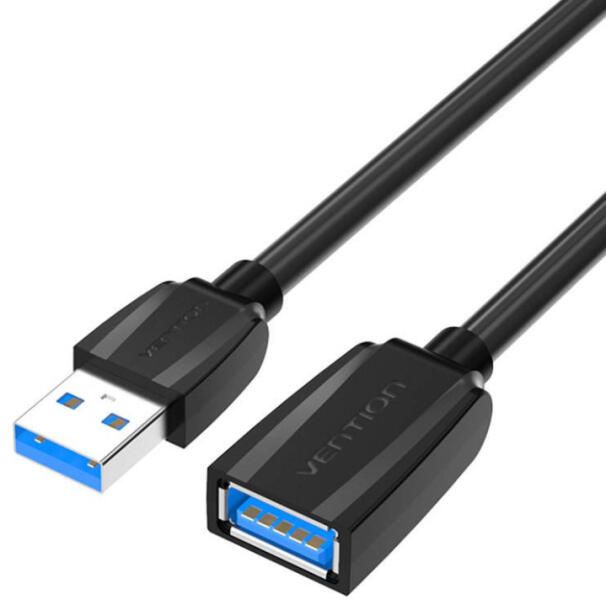 Vention USB 3.0, (hosszabbító, fekete), 0,5m, kábel
