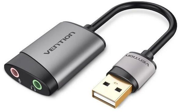 VENTION USB 2.0 -&gt; 3, 5mm/F külső OMTP-CTIA 0, 15m hangkártya (szürke) (CDJHB)