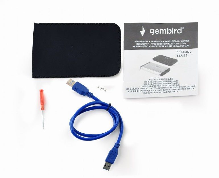 Gembird SATA 2.5&quot; USB3.0 alu. SSD ház fekete