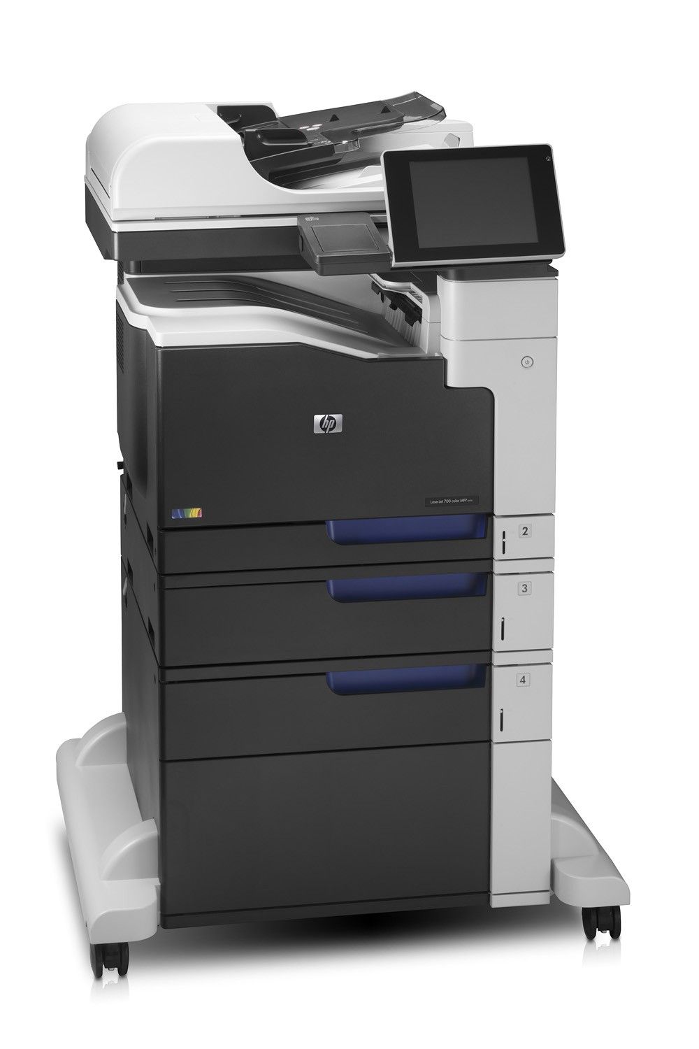 HP LaserJet 700 color MFP M775; - 1536MB, yellowed plastic;JetDirect, Duplex, Scan, Copy, Fax, 2x paper tray, printer cabinet