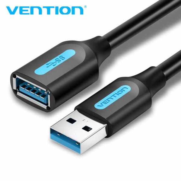 Vention USB 3.0, (hosszabbító, fekete), 1,5m, kábel