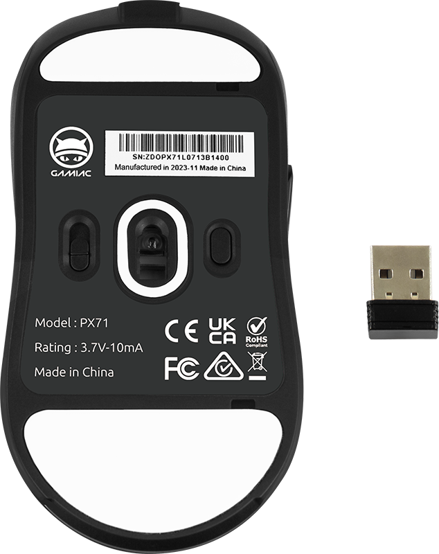 GAMIAC PX71 Wireless Gaming egér fekete