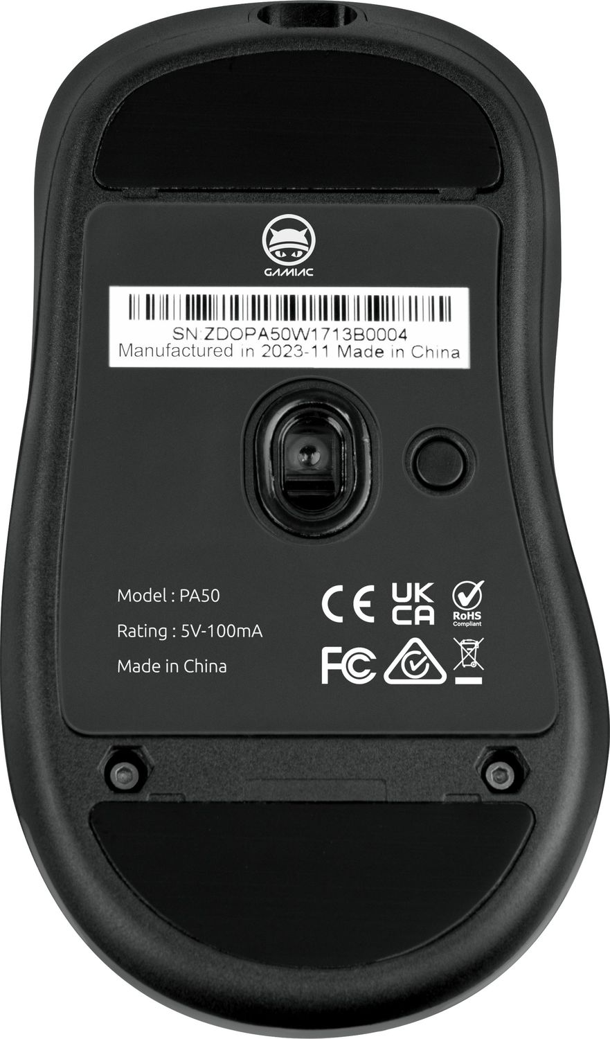 GAMIAC PA50 Gaming fekete egér