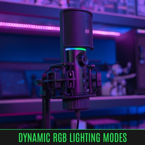 Streamplify MIC RGB Tripod kardioid kondenzátor USB-s fekete mikrofon