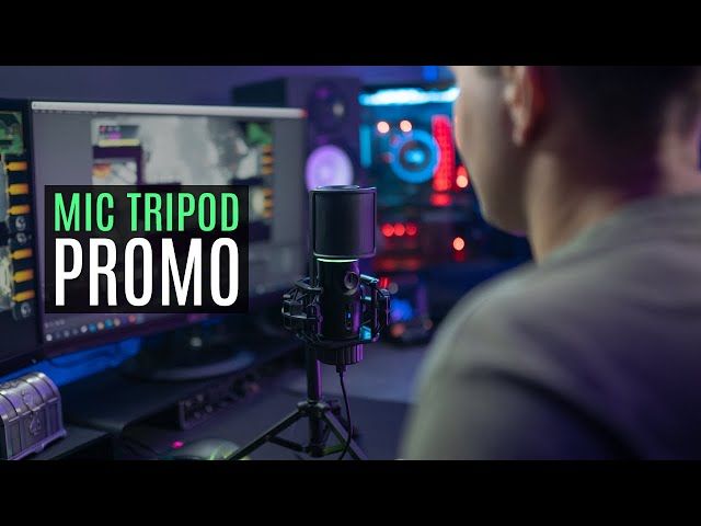 Streamplify MIC RGB Tripod kardioid kondenzátor USB-s fekete mikrofon