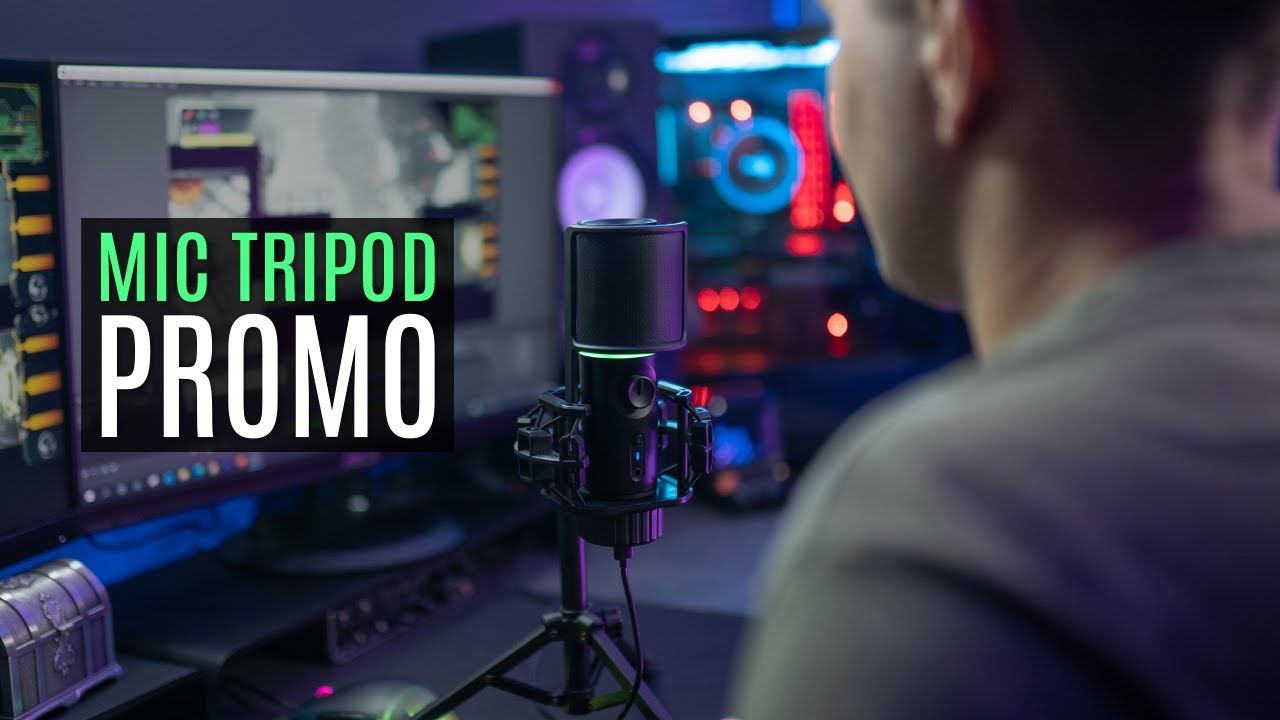 Streamplify MIC RGB Tripod kardioid kondenzátor USB-s fekete mikrofon