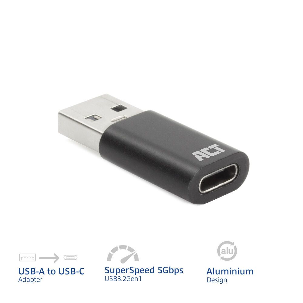 ACT AC7376 USB-A male USB-C female USB3.2Gen1 5Gbps adapter
