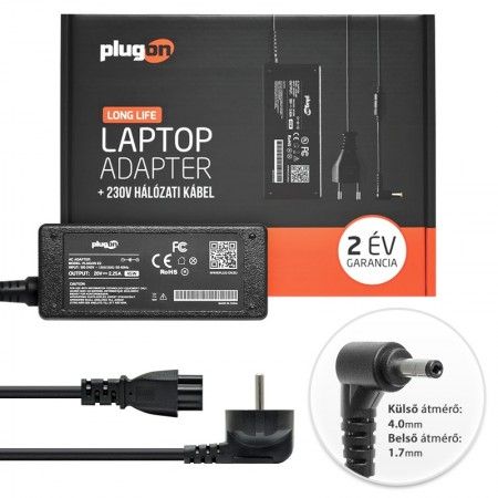 NB töltő Lenovo 20V 2,25A 4x1.7mm 45W utángy. Plugon 12889