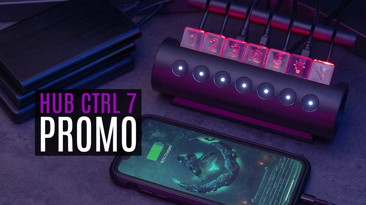 Streamplify CTRL 7 Slot RGB 12V USB elosztó fekete