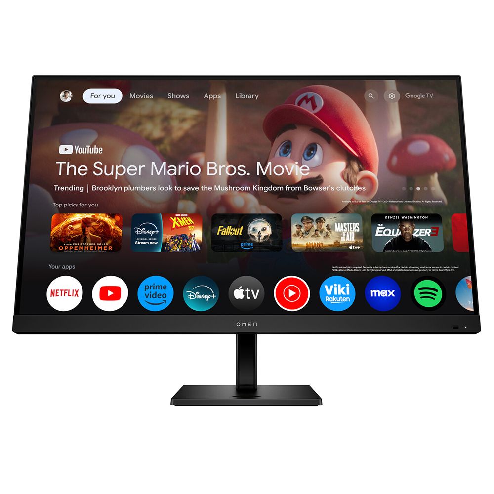 HP OMEN 32x UHD 144Hz Smart Gaming Monitor;;3840x2160, 1000:1, 400cd/m2, 2x HDMI, DisplayPort, USB-C, USB Hub, RJ-45, Android OS, AG