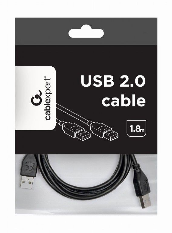 Gembird CCP-USB2-AMAM-6 USB2.0 A-A 1,8m kábel fekete