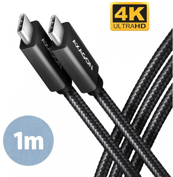 Axagon BUCM3-CM10AB USB-C 3.2 Gen 1 - USB-C 1 m fekete kábel