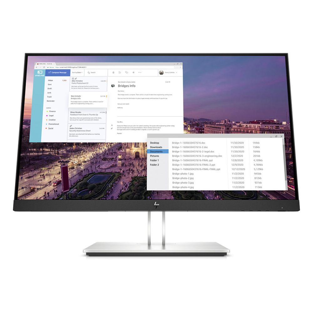 LCD HP 23&quot; E23 G4; black/silver;1920x1080, 1000:1, 250 cd/m2, VGA, HDMI, DisplayPort, USB Hub, AG