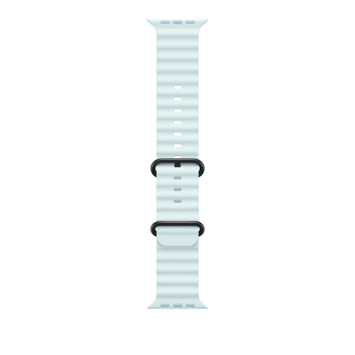 Apple Watch 49mm Band:  Ice Blue Ocean Band - Black Titanium Finish