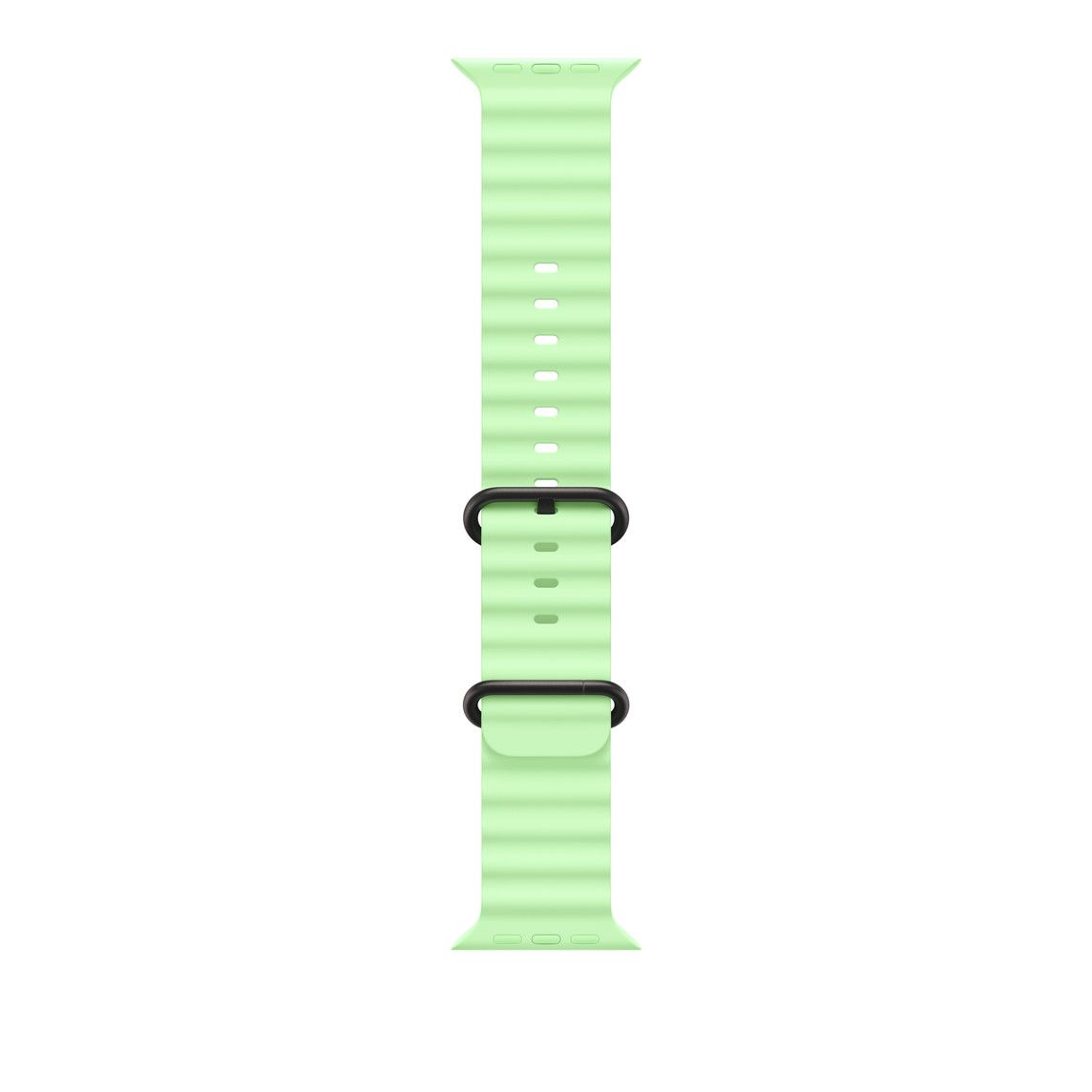 Apple Watch 49mm Band:  Neon Green Ocean Band Extension - Black Titanium Finish