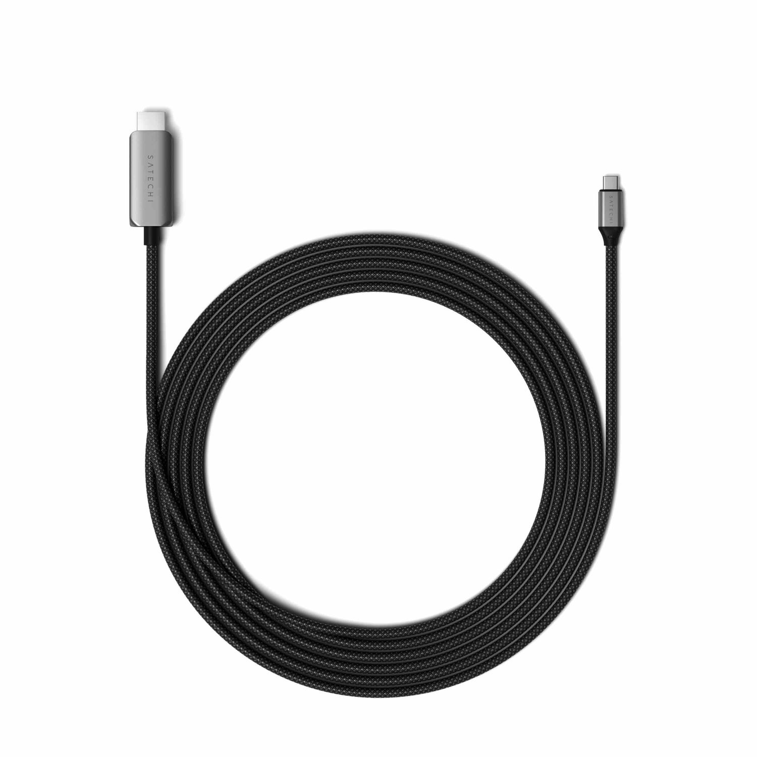 Satechi USB-C To HDMI 2.1 8K Cable (Mac Devices up to 4K/60Hz, 8K/60Hz, 4K 60Hz/120Hz, 2K/ 40Hz, 1080P/500Hz,  Dynamic HDR10+  HDCP 1.4 &amp; HDCP 2.3) - Space Grey