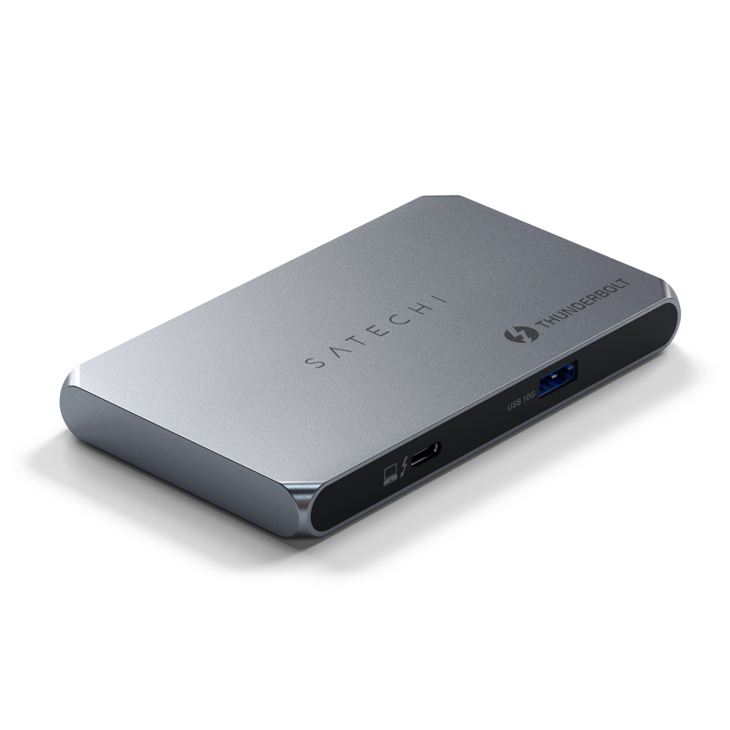 Satechi Aluminium Thunderbolt 4 Slim Hub (3x Thunderbolt 4 Downstream Ports 40 Gbps,2x 4K 60Hz or 1x 8K or 1x 6K on Mac,1x DC 20V Port) - Grey