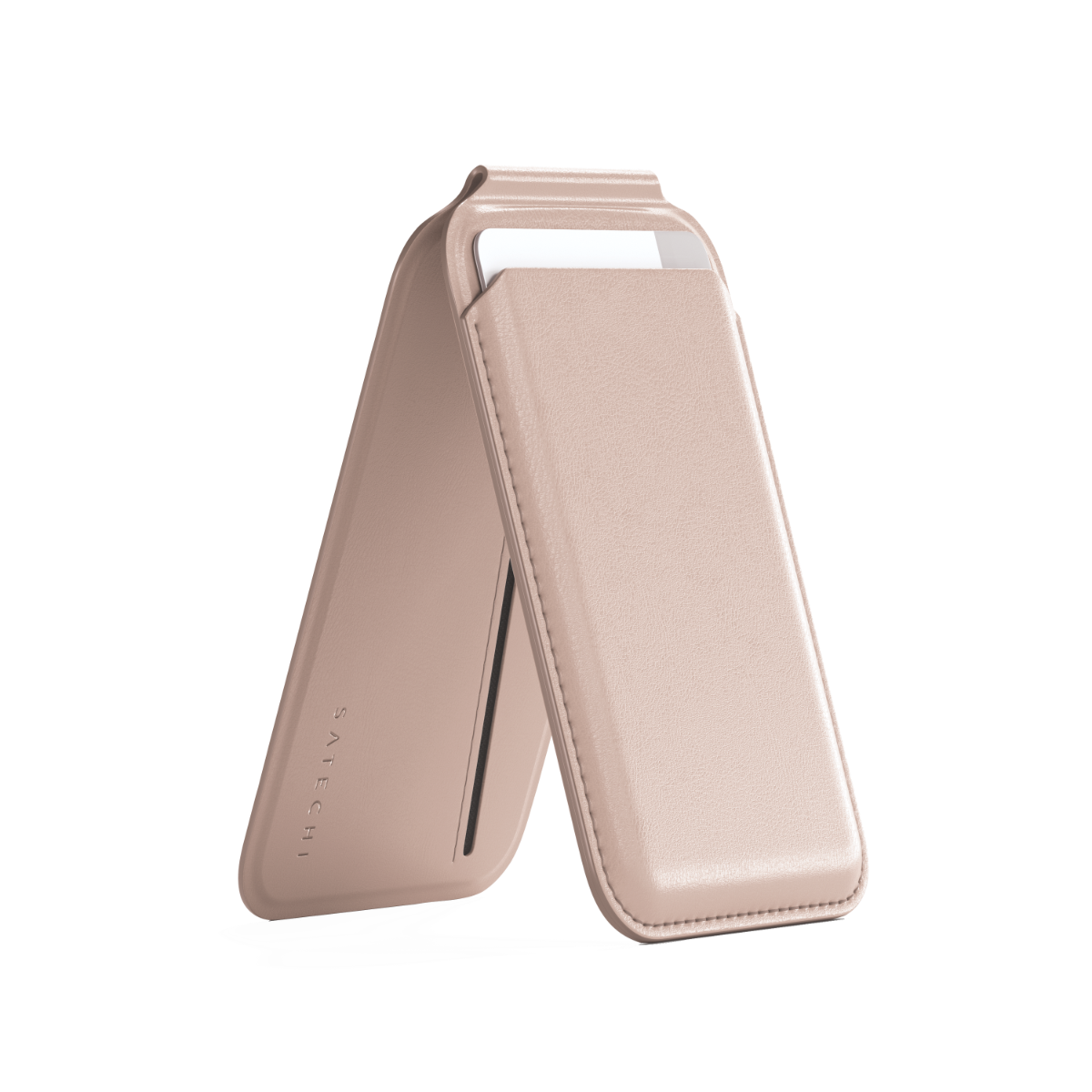 Satechi Vegan-Leather Magnetic Wallet Stand (iPhone 12/13/14/15 all models) - Desert Rose